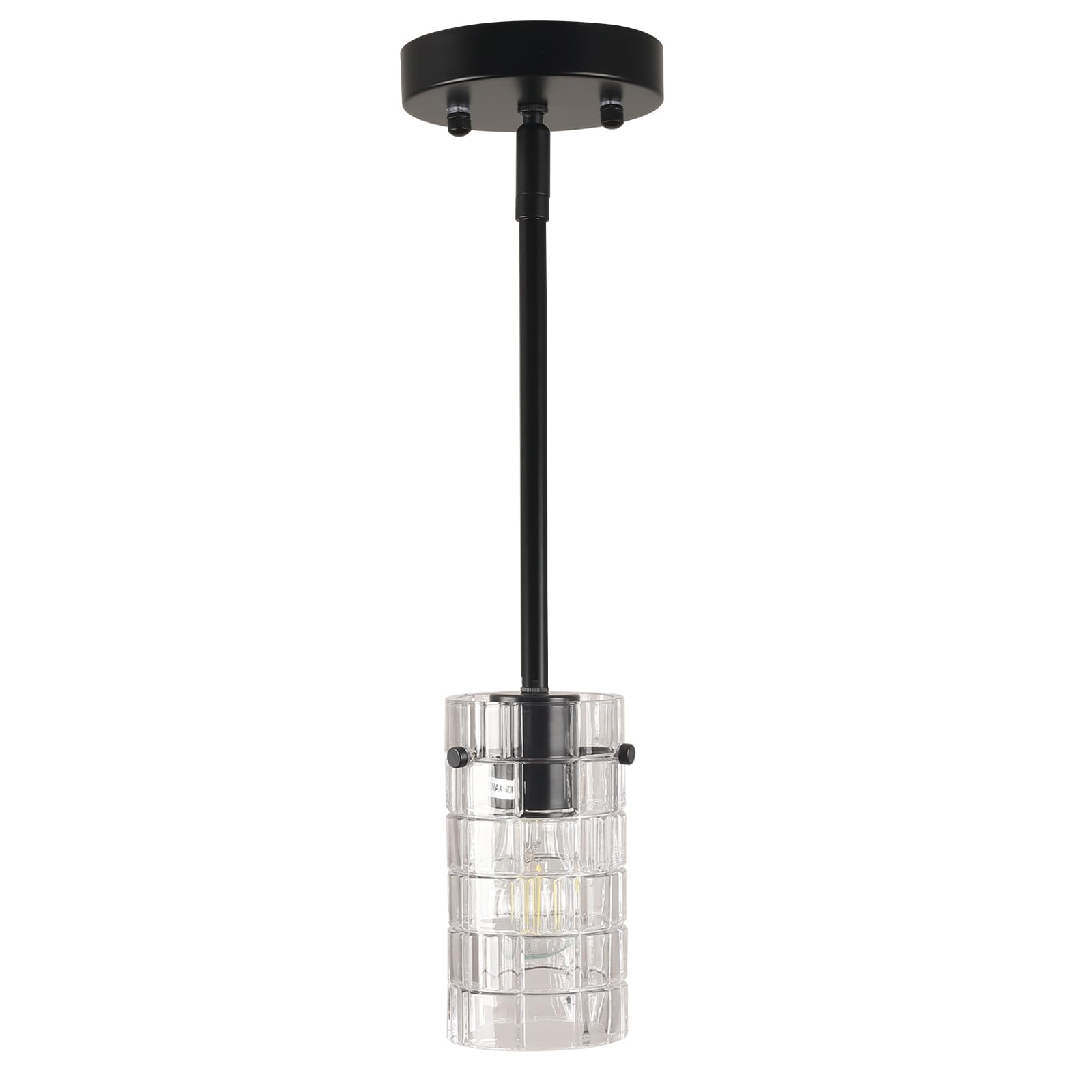 Cainjiazh Modern Crystal Chandelier High Ceiling Long Pendant Light Fixtures  Lantern Hanging Light for Dining Room Foyer Living Room Entryway Black (1 Lights)