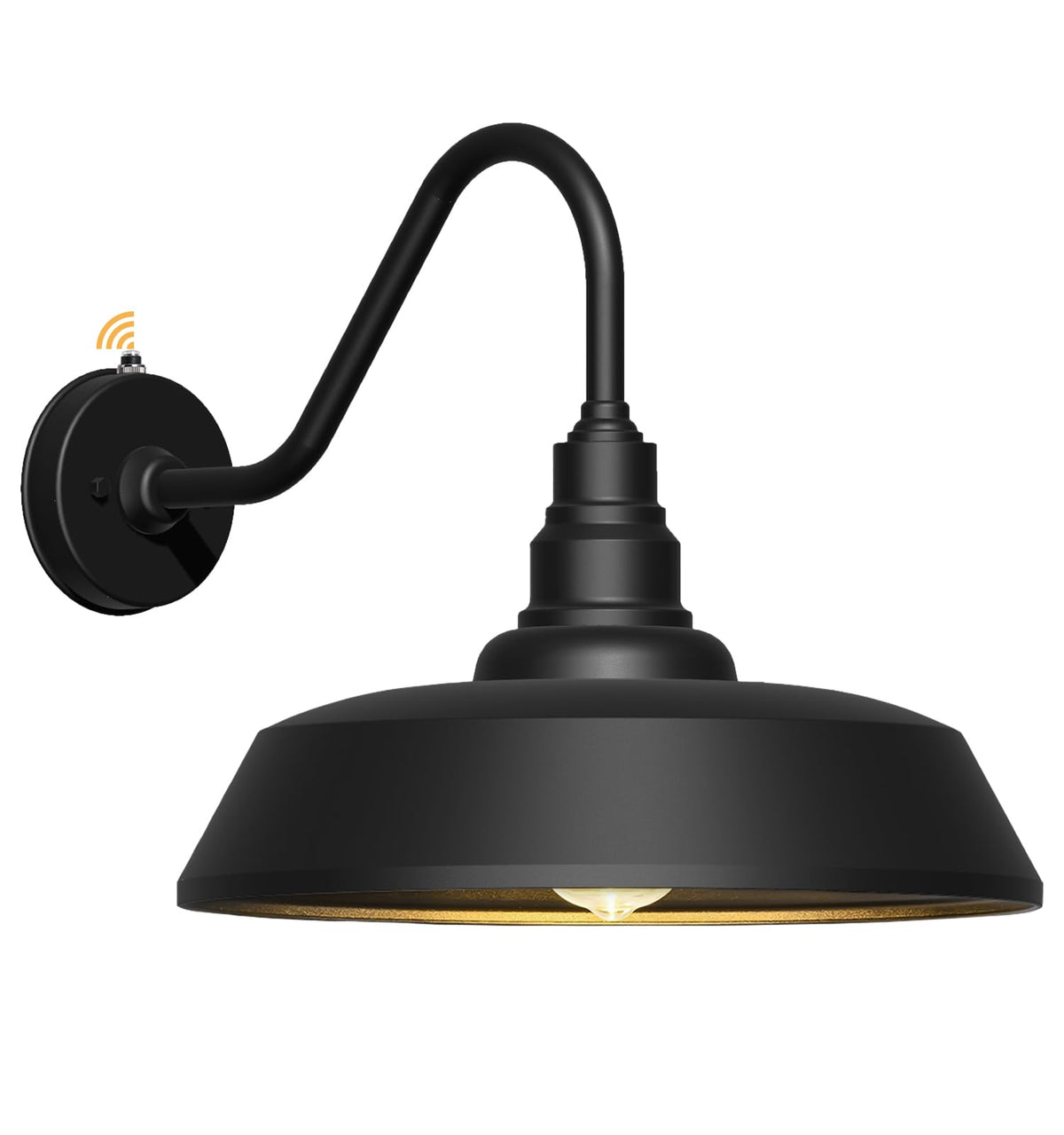 Franing 21 Inch Large Gooseneck Barn Light Outdoor, Exterior Black Barn Light with Dusk to Dawn Sensor Waterproof and Rust-Resis
