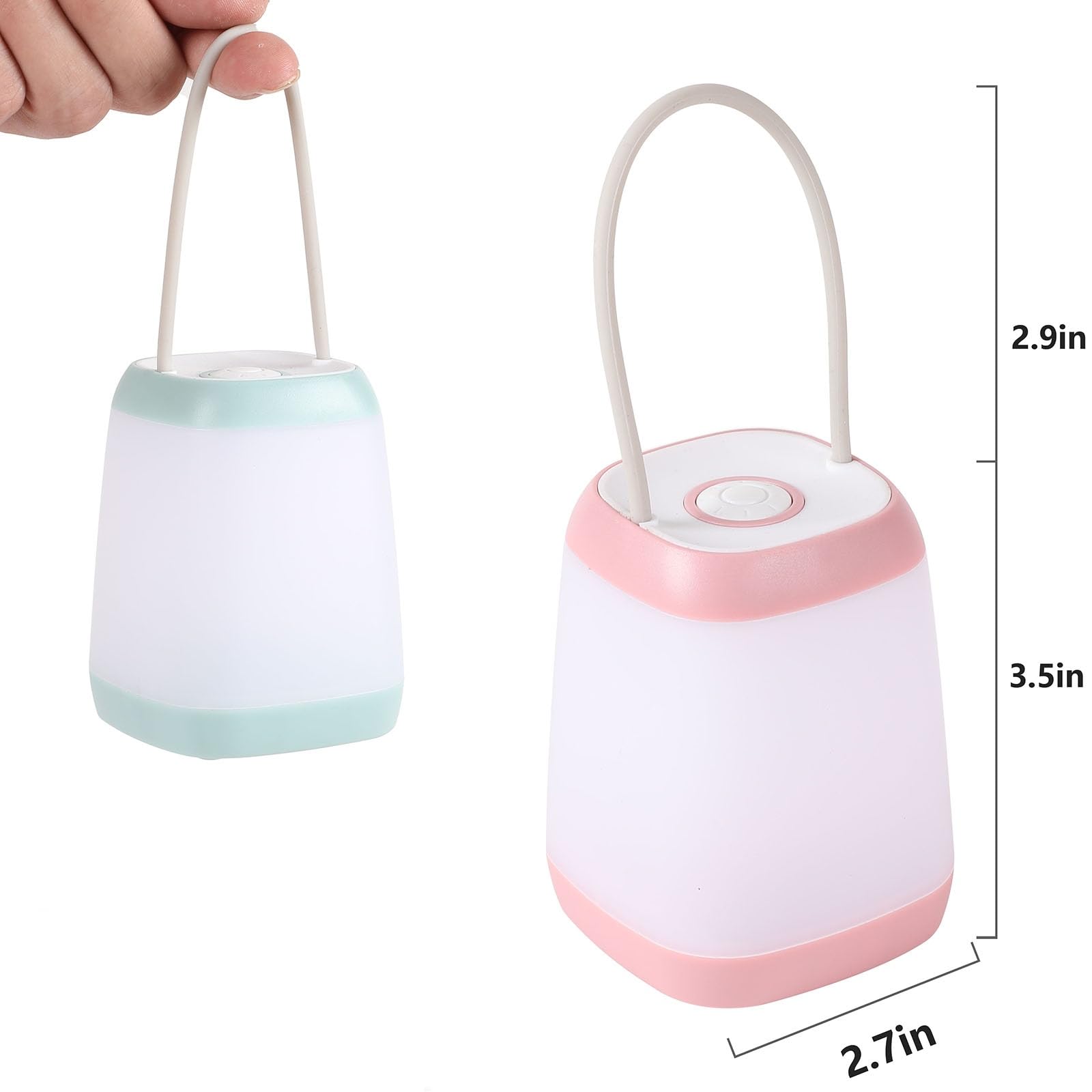 Hilngav LED Camping Light - 3 Pack, Rechargeable, 3 Light Modes, ABS, Pink/Black/Green, Model LY-3kuan