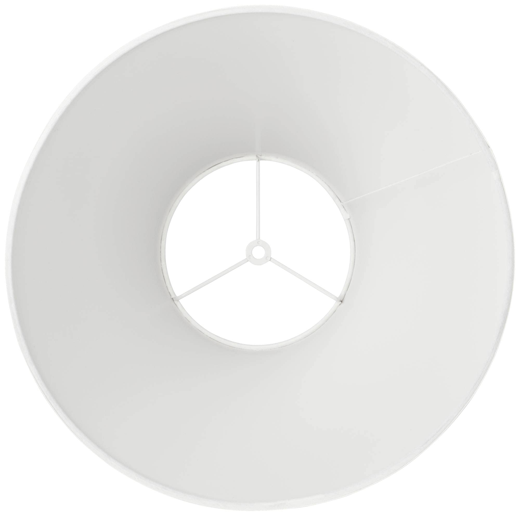 Bright Antique White Linen Medium Lamp Shade 6.5&quot; Top X 15&quot; Bottom X 10.75&quot; High X 11.75&quot; Slant (Spider) Replacement With Harp And Finial - Springcrest