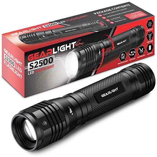 Gearlight S2500 Led Flashlight - Extremely Bright, Powerful Tactical Flashlights With High Lumens For Camping, Emergency & Every