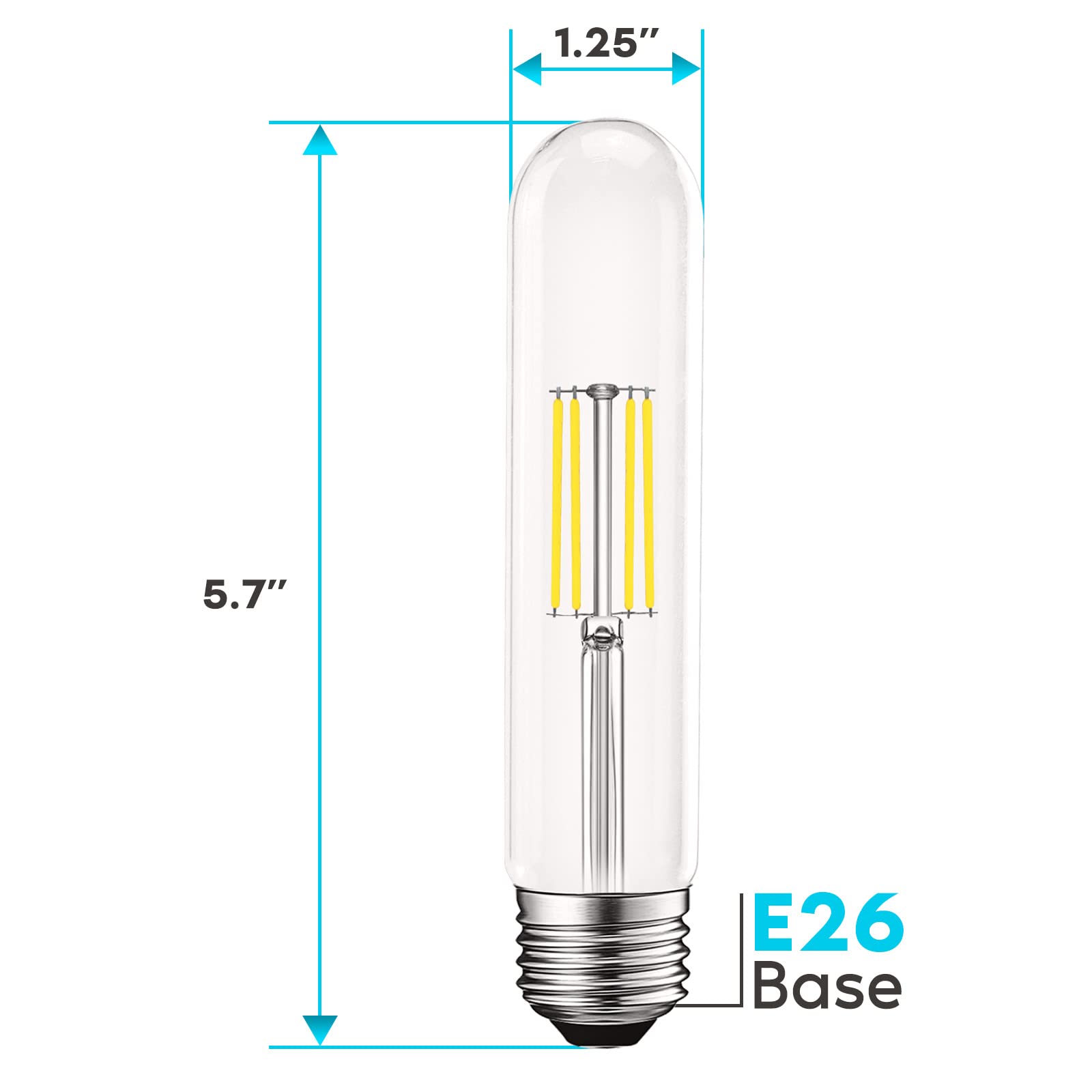 Luxrite Vintage T9 Led Tube Light Bulbs 60W Equivalent, 5000K Bright White, 550 Lumens, Dimmable Edison Tubular Light Bulbs 5W,