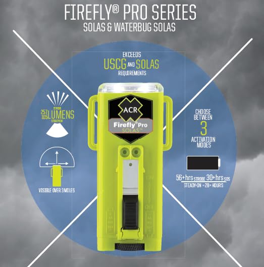 ACR Firefly PRO 3971.3 Water Activated Rescue Strobe Light, Yellow, One Size, Plastic