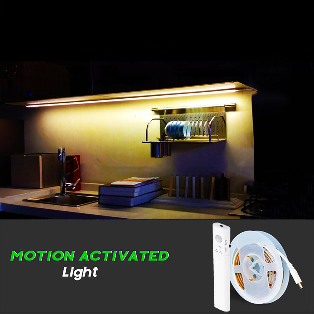 Amagle Motion Activated Under Cabinet Lights, Closet Lights Motion Sensored Battery Operated, Led Motion Sensor Cabinet Light In