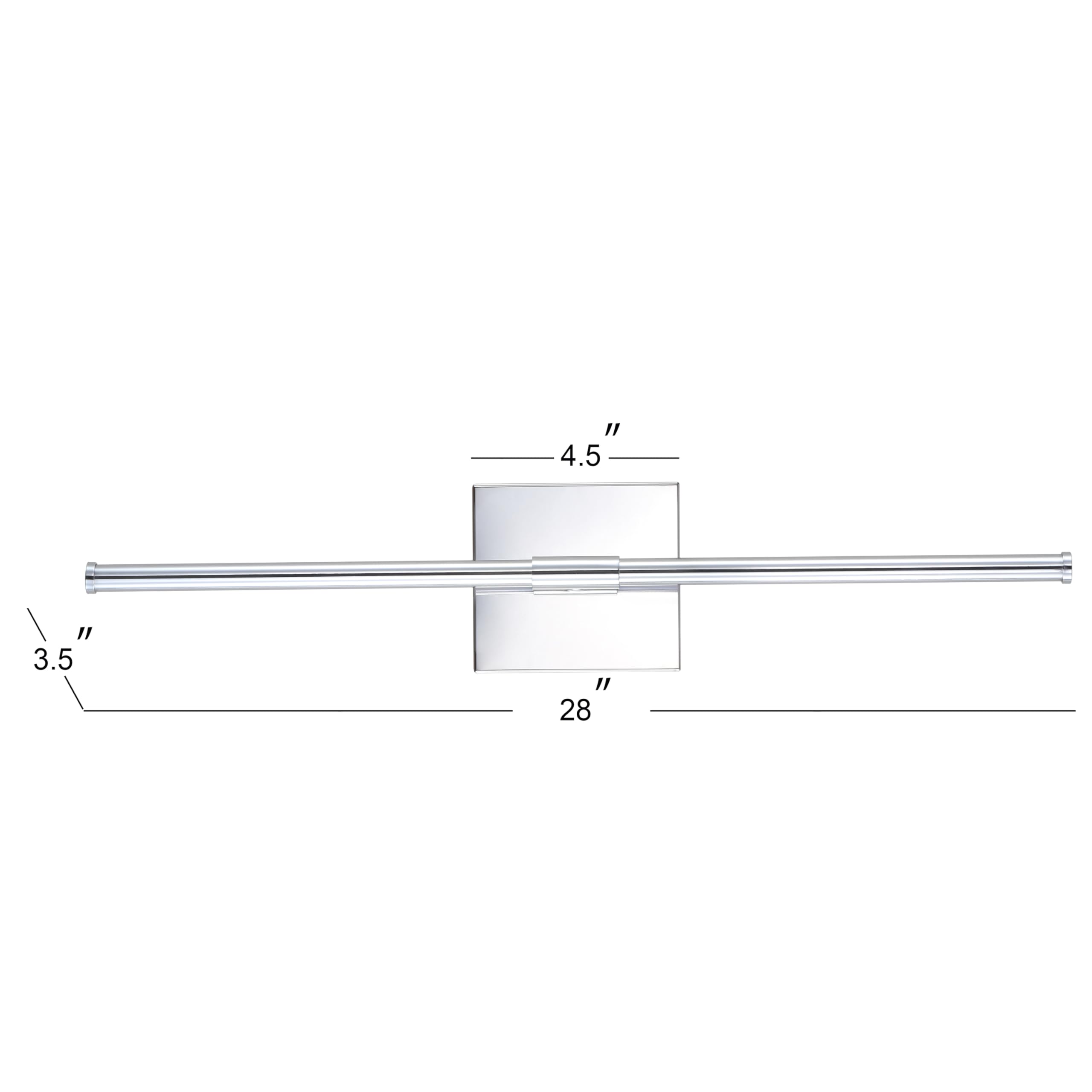 Jonathan Y Jyl7022A-Set2 Makena 28'' Modern Minimalist Dimmable Integrated Led Metal Wall Sconce, Chrome (Set Of 2) For Bedroom,