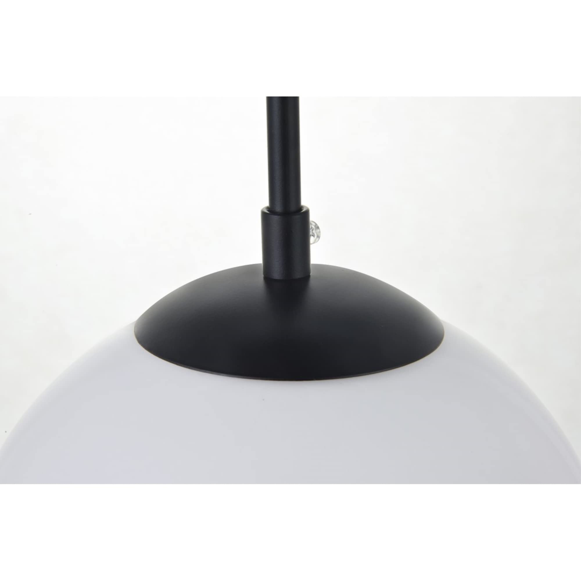 Elegant Lighting Living District Baxter 1 Light Black Pendant With Frosted White Glass