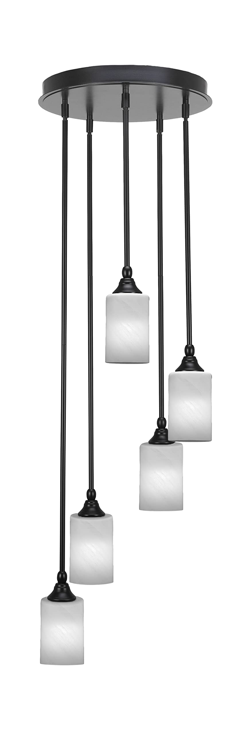 Empire 5 Light Cluster Pendalier in Matte Black Finish (2145-MB-3001)