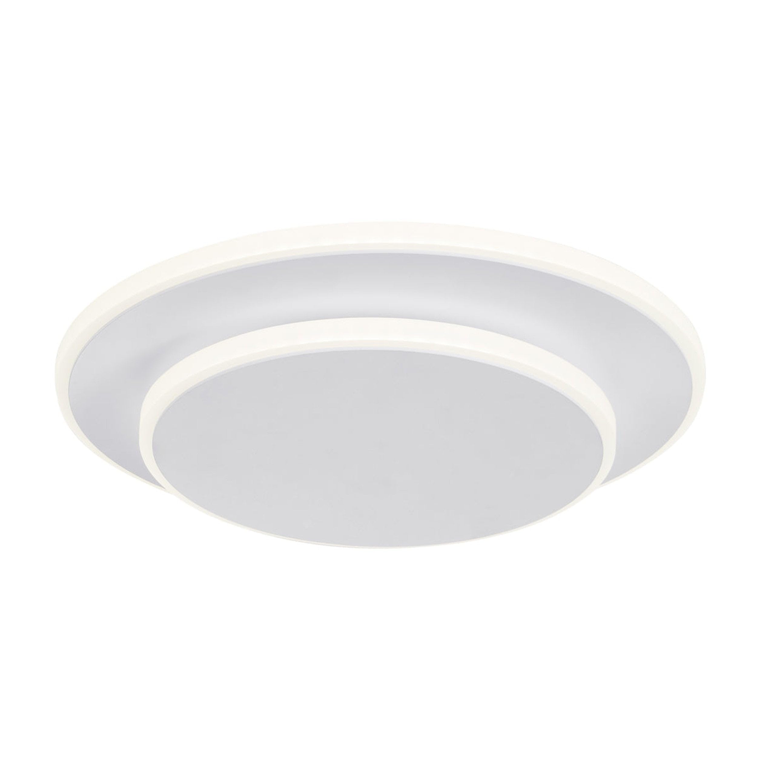 Finesse Decor Luna Eclipse Two Circle Multiuse Lamp, White Contemporary, Modern, Minimalist Circular Wall Lamp for Bedroom, Bath