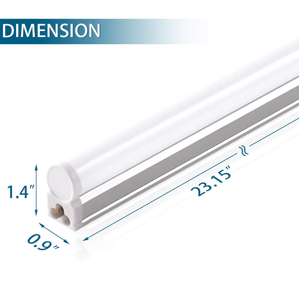 Barrina T5 Led Shop Light 2Ft, 6500K (Super Bright White), Utility Shop Light, Ceiling And Under Cabinet Light, Etl Listed, Cord