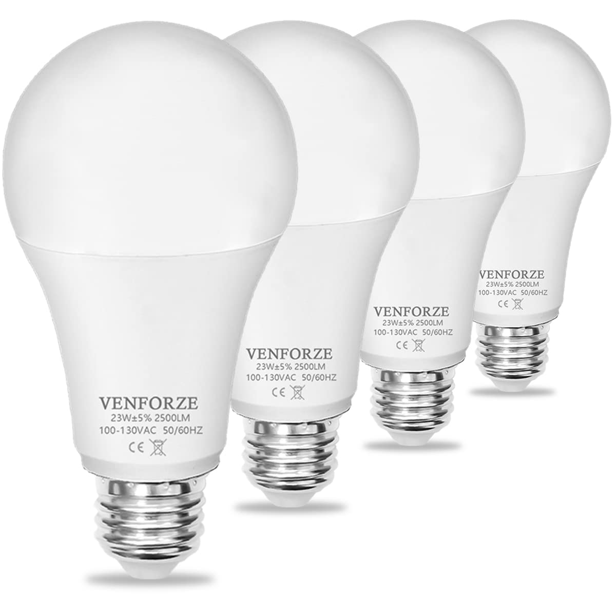 Venforze Bright Light Bulb,150W-200W Equivalent 2500Lm E26 Led Bulb 23W Warm White 2700K A21 Led Light Bulb Non-Dimmable 4-Pack