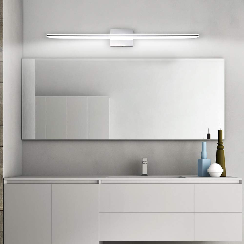 BRIVOLART Bathroom Vanity Light Bar, 28W LED, 40in Stainless Steel, Chrome Finish, Model 6420