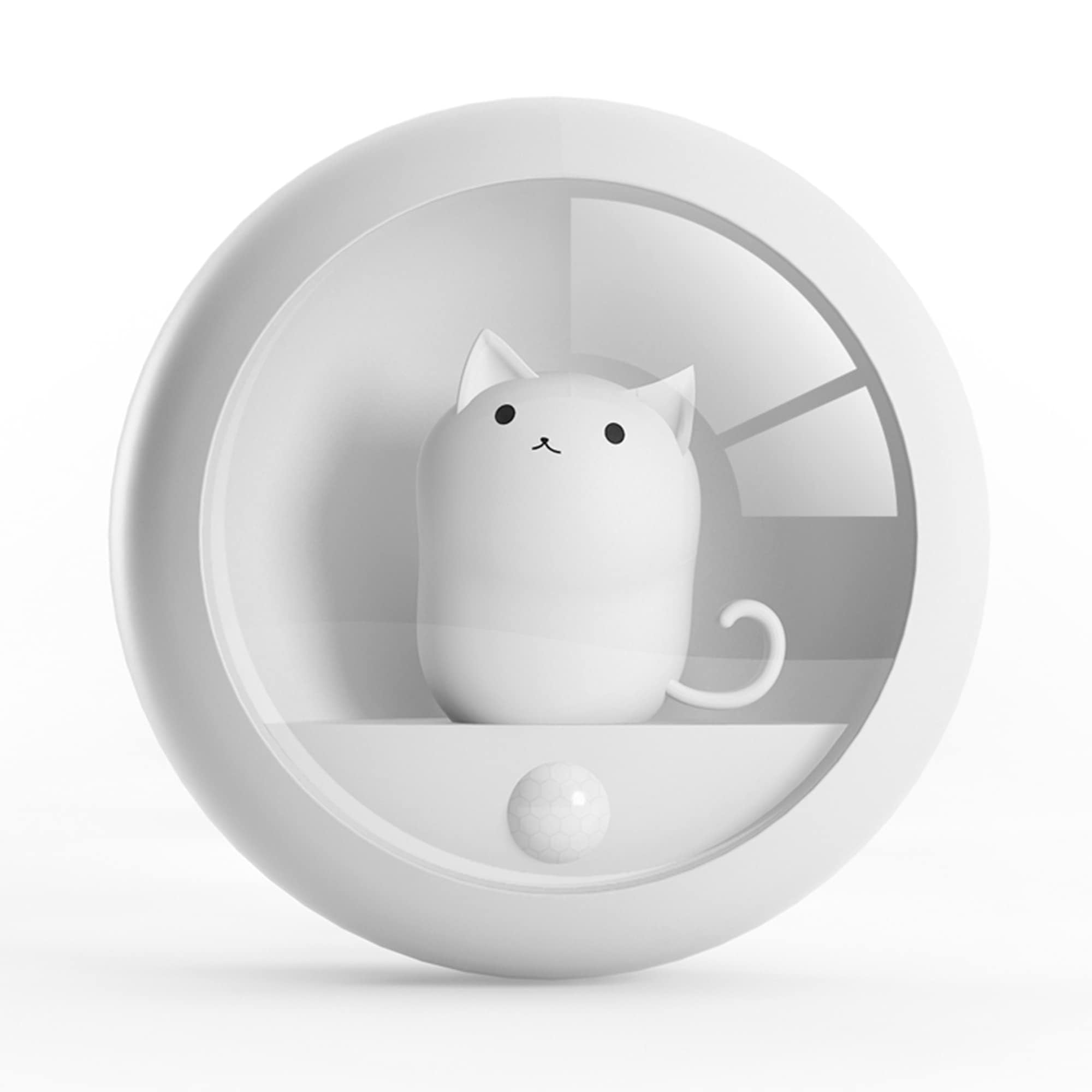 Attivolife Cat Magnetic Motion Sensor Light, Rechargeable Locker Night Lamp Dimmable, Warm White LED, Bedroom Hallway Stair Bath
