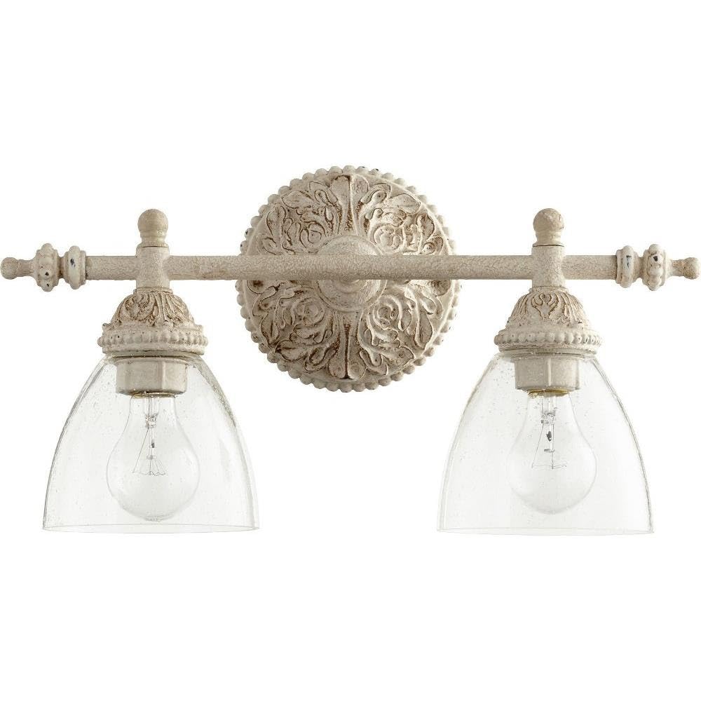 Quorum 5257-2-70 White Transitional Two Light Vanity Fixture, Plastic, 1 Count