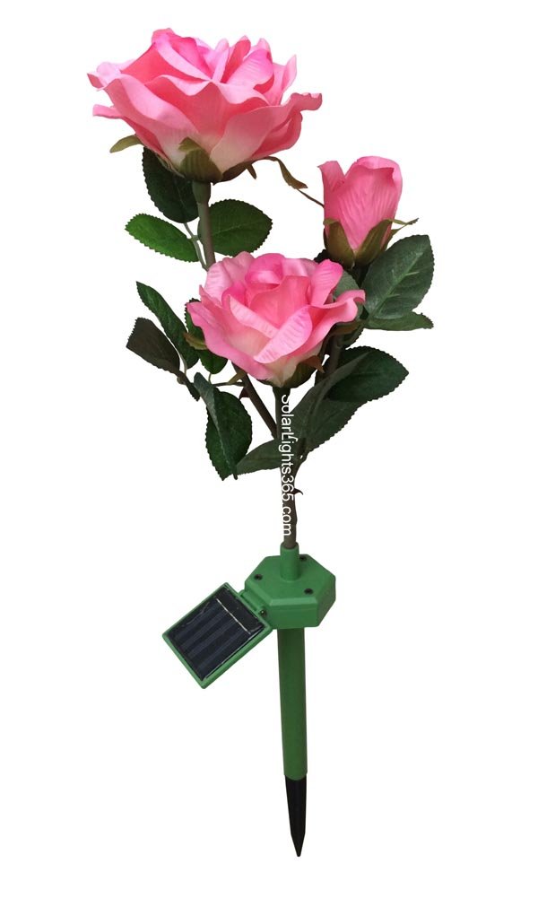Solaration Outdoor Solar Powered LED Rose Flower Light Lamp Stake, Pink, Model Rose Flower P242, Decorative for Garden and Pathway