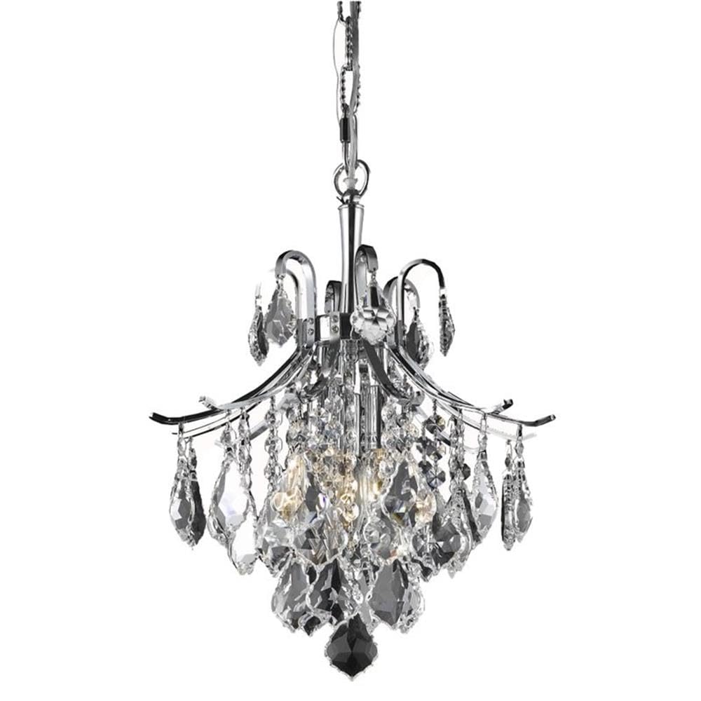 Elegant Lighting Living District Indoor Modern Home Decorative Bright Ceiling Amelia Collection Pendant D12in H15in Lt:3 Chrome Finish