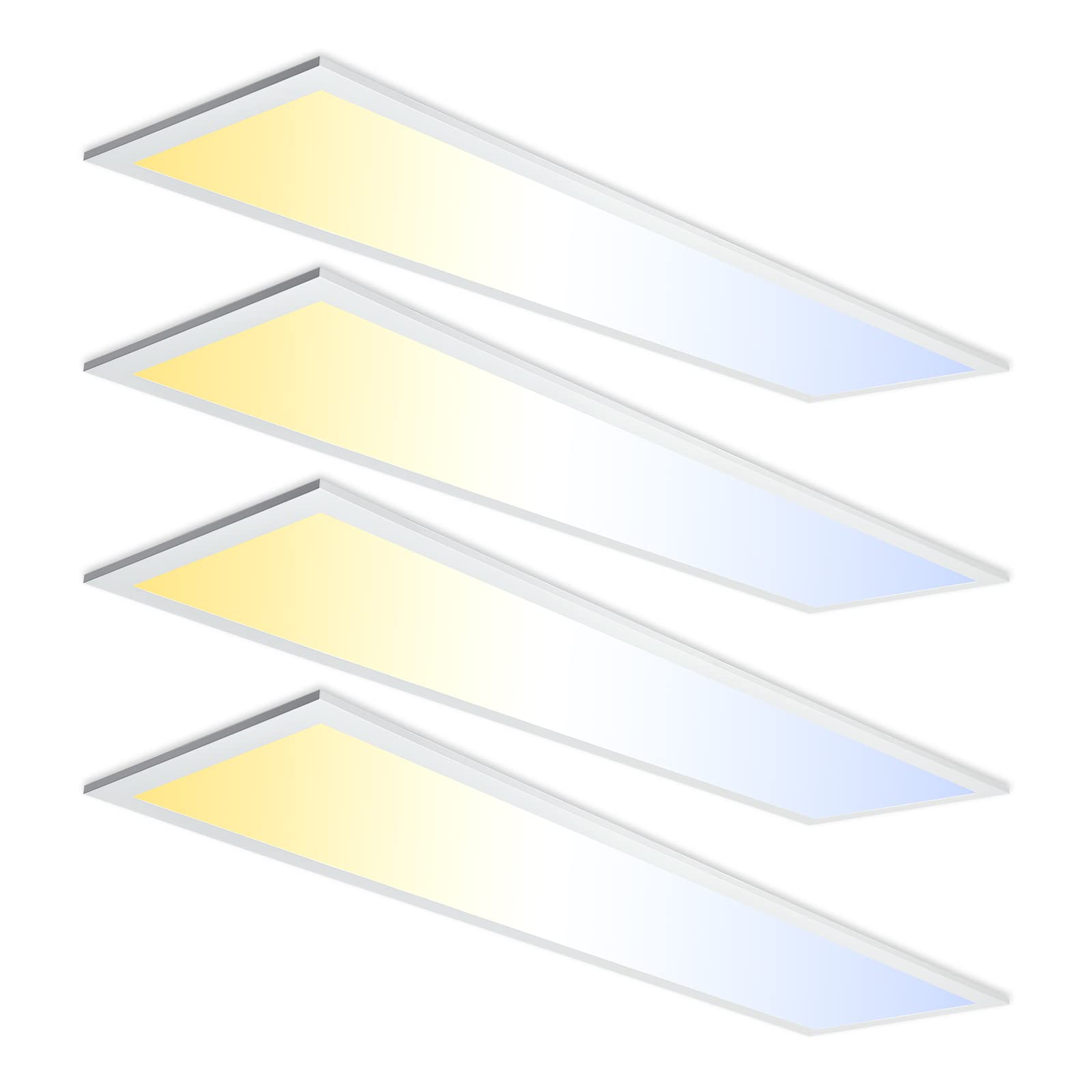 VocgoUU 4-Pack 2x2 LED Flat Panel Light Drop Ceiling, 0-10V Dimmable, 3CCT Selectable (5000K 4000K 3000K) & 3 Wattage Switchable