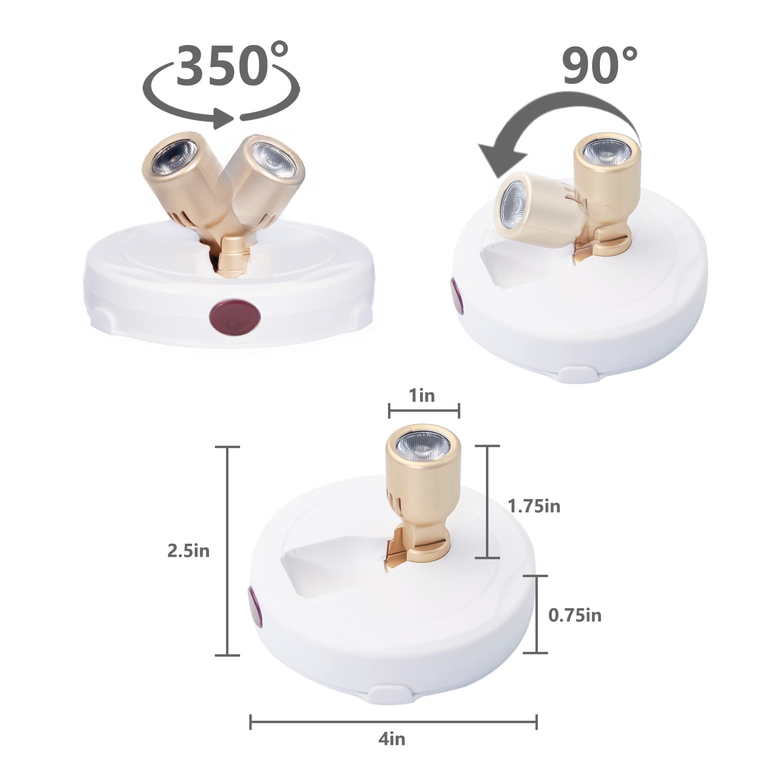 Bergustch Battery Operated Led Spotlight, Picture Light With Remote, Indoor Up Lights, Display Lights, Picture Paintings Light F