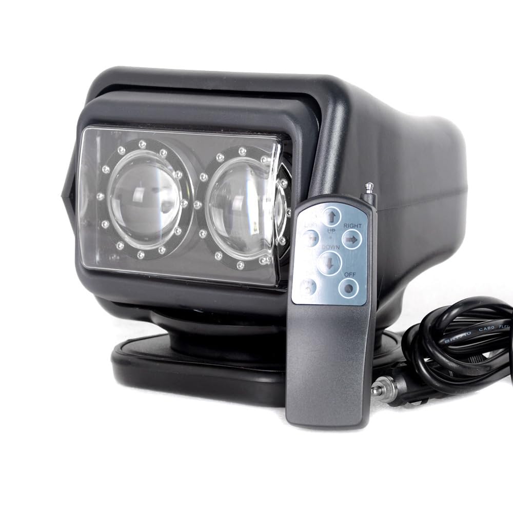 LED Search Light 7 Inch 60W 360 Degrees Rotating Remote Control 9-32V Super Bright Work Light Spot Driving Fog Lights Offroad SUV ATV 4wd Truck Boat Lighting