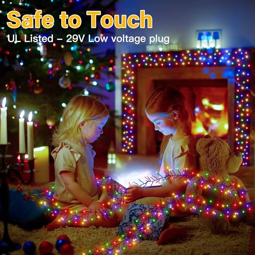 Christmas Tree Lights Outdoor Cluster Lights - 1000 Led 50 Ft Christmas Firecrackers String Lights, 8 Modes Timer Remote Waterpr