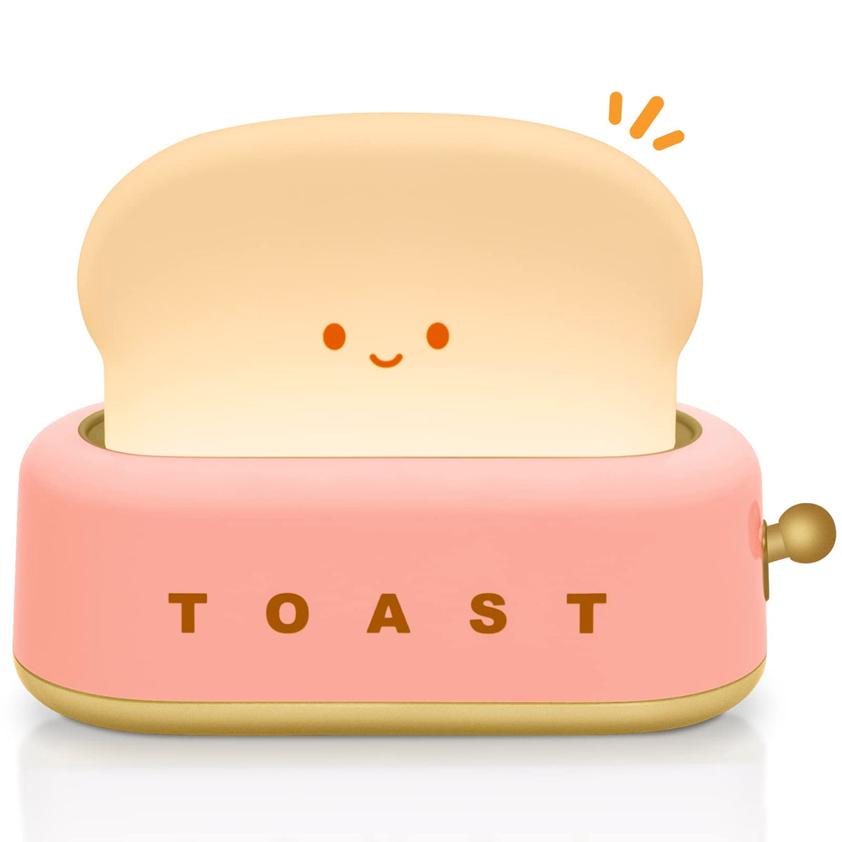 TOOGE Cute Toast Lamp, Small Desk Lamp, Night Light, Rechargeable, Pin ...