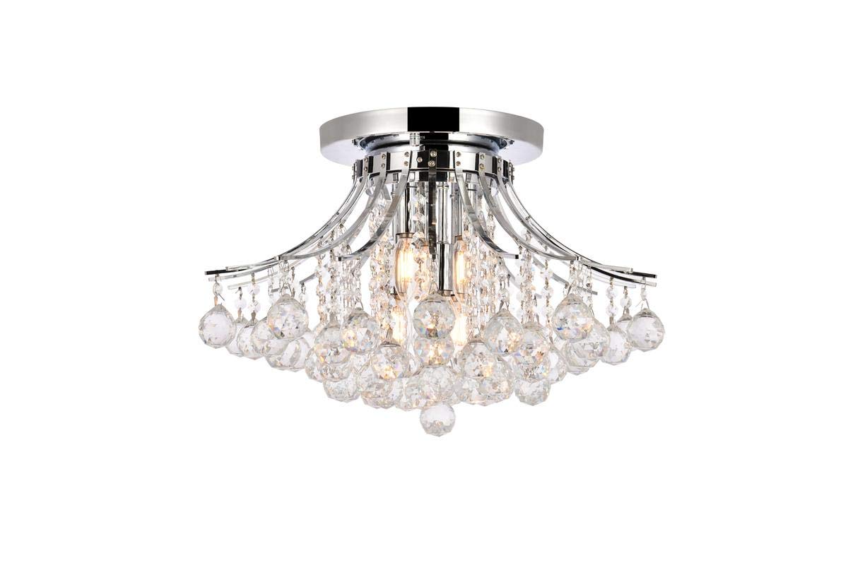 Elegant Lighting Toureg - Six Light Flush Mount-Chrome Finish-Royal Cut Crystal Type