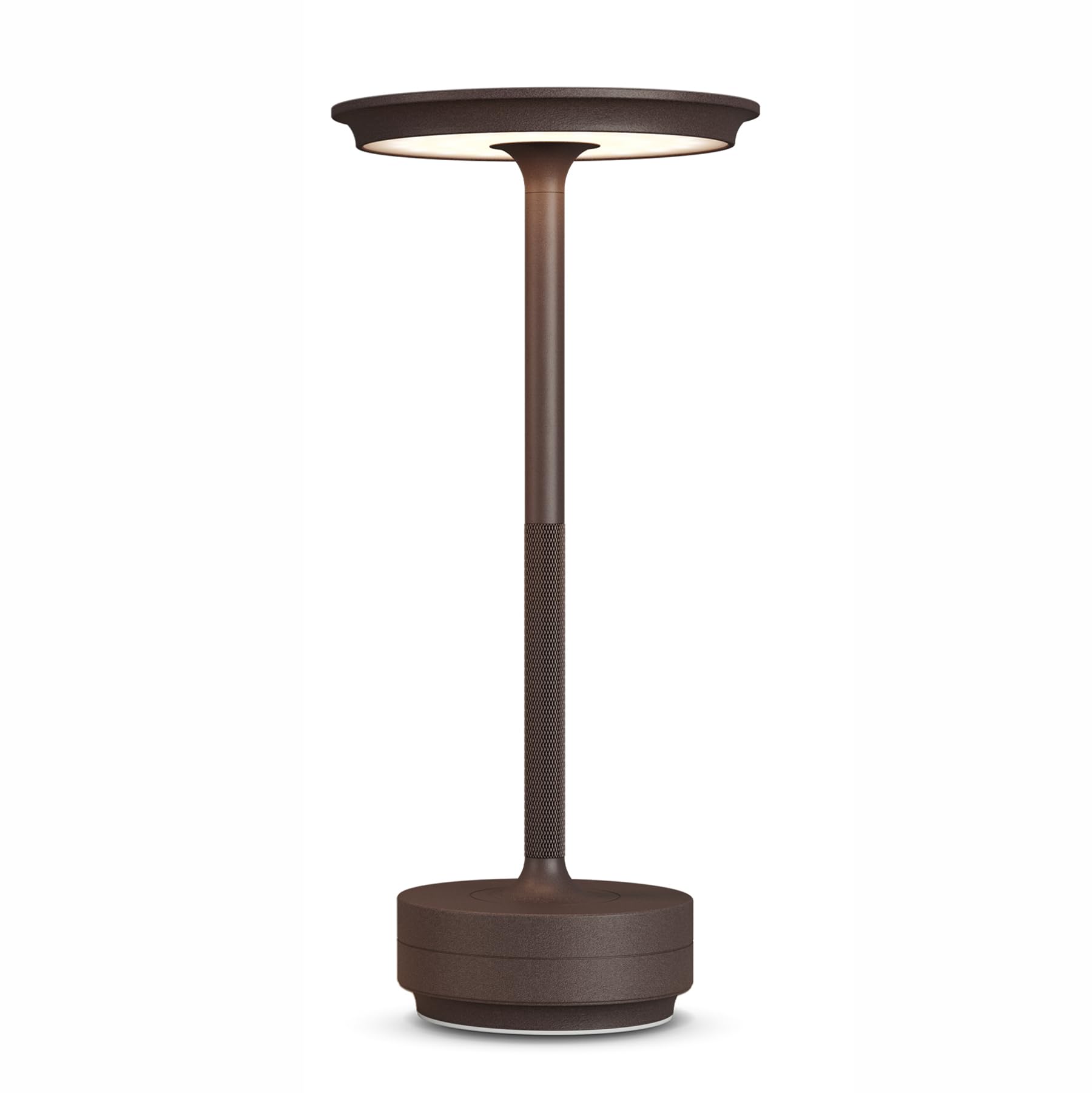 FDIDC Rechargeable Cordless Table Lamp, 5000mAh, Touch 3 Color Dimming, Aluminum, 1 Pack, Rust, Model T106A-C