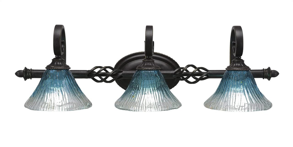 Toltec Lighting Elegante 3 Light Bath Bar In Dark Granite (163-Dg-458)