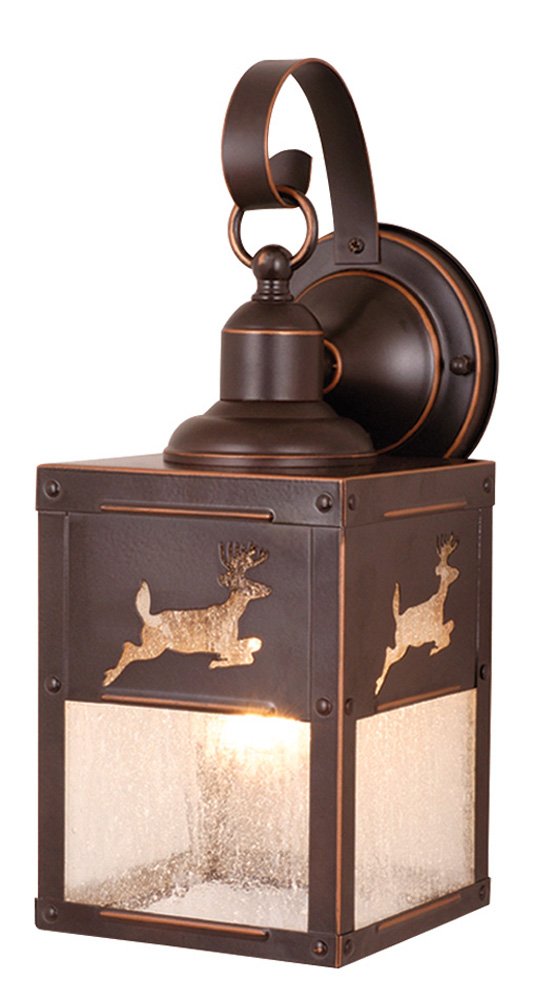 VAXCEL Bryce 5-Inch Outdoor Wall Light, Burnished Bronze, Glass, Model OW33553BBZ