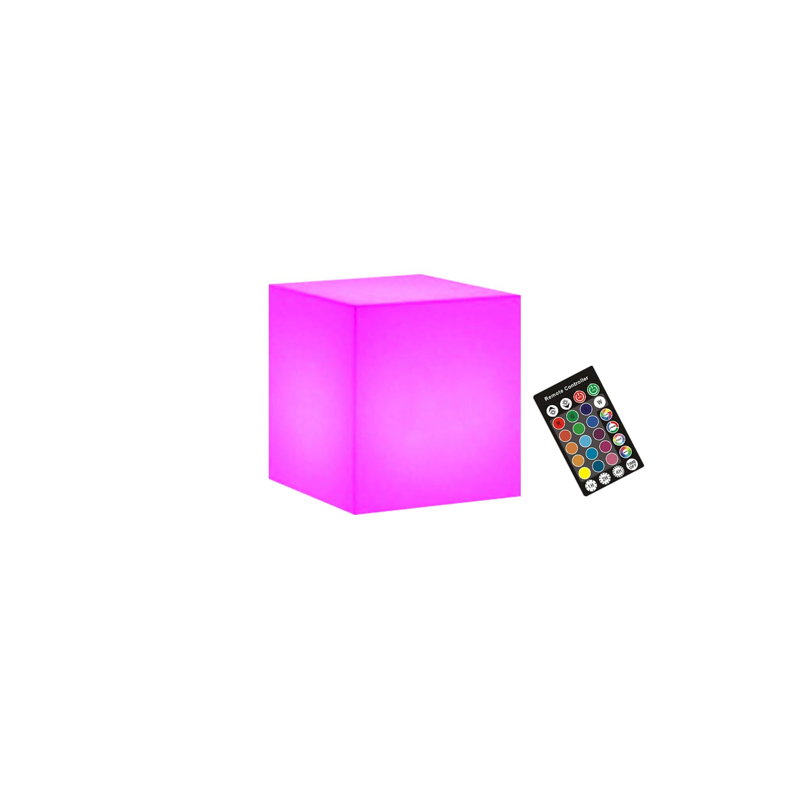 RKDTX 3-Inch LED Cube Light with Remote, 16 Colors and 4 Light Modes, IP68 Waterproof, Dimmable & Timer, USB Rechargeable for Ho