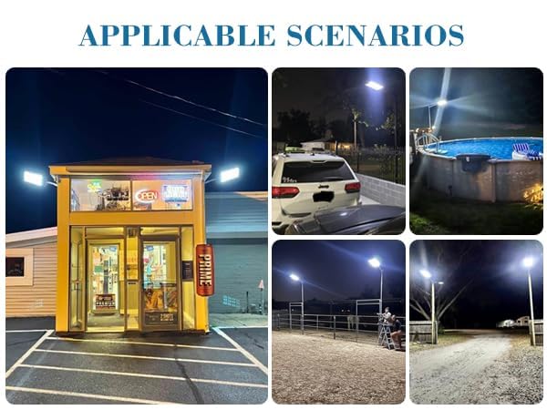 Sunwish 5000W Solar Street Lights - IP66 Waterproof, 6500K LED Flood Light, Motion Sensor, Remote, 4 Pack, A5000W-4Pack