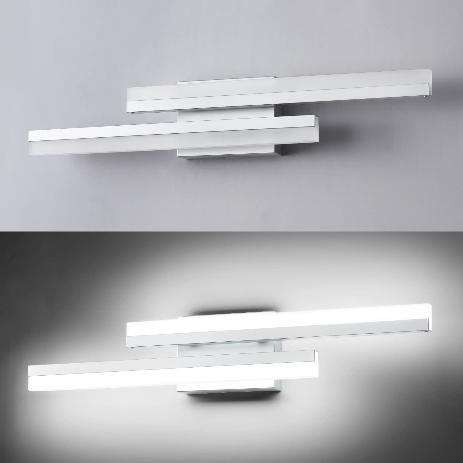Presde 24-Inch Led Bathroom Vanity Light Fixture, Silver Aluminum, Model 6660-610Mm, Non-Dimmable Over Mirror Lighting