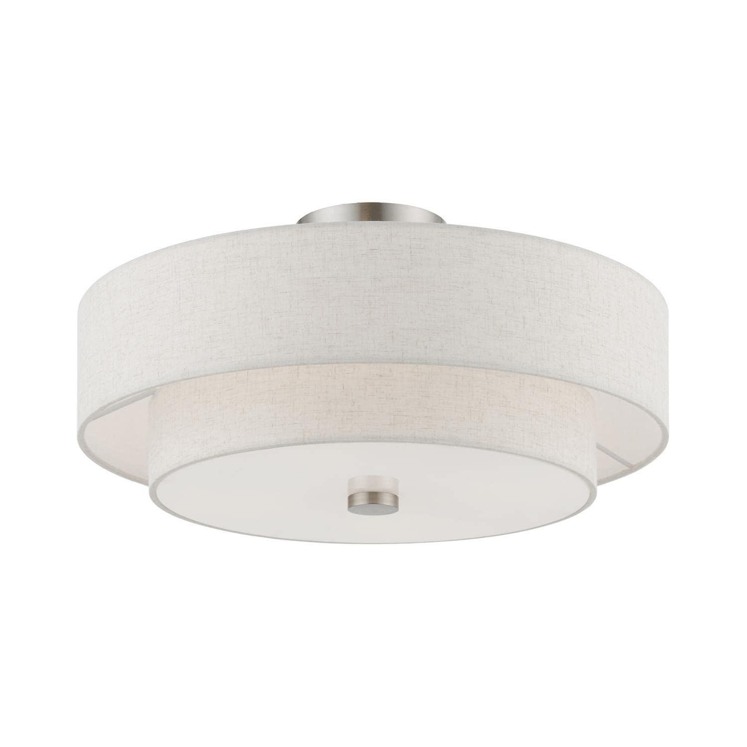 Livex Lighting Meridian 4 Light Semi-Flush In Brushed Nickel (51085-91)