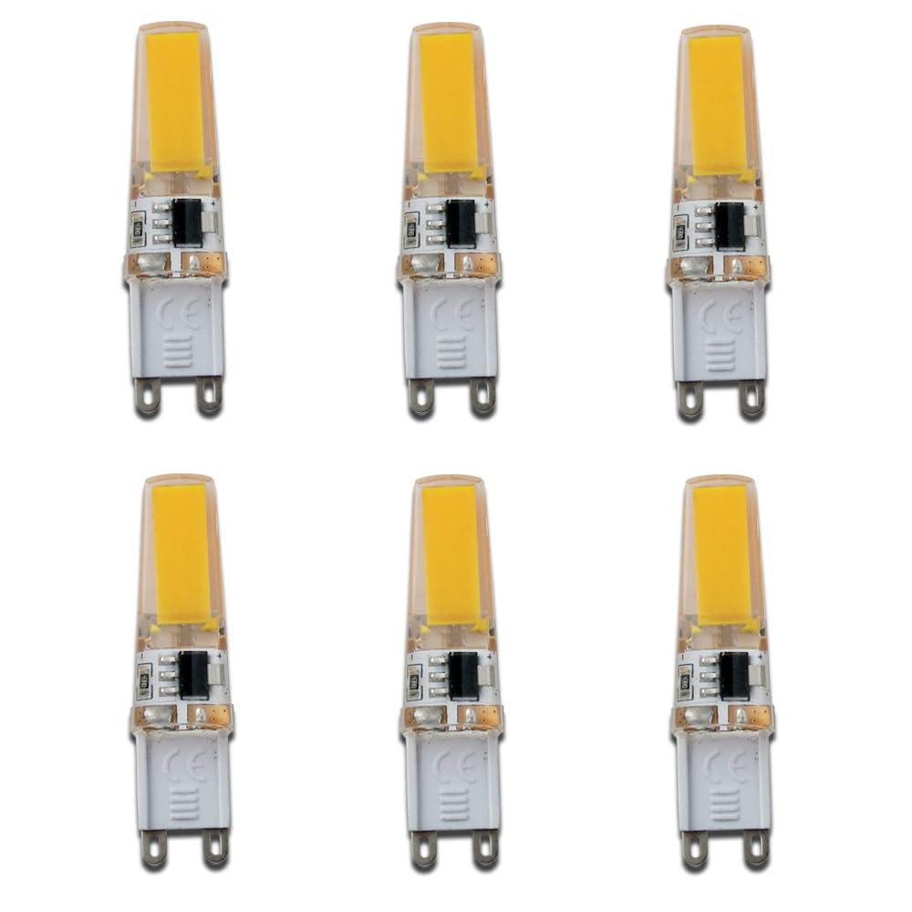 DLEDMOP Led Bulb Lighting G9 LED Bulbs 5W 120V Warm White 3000K G9 LED Lamp J- Type Energy Saving Light,White Cold,6PCS