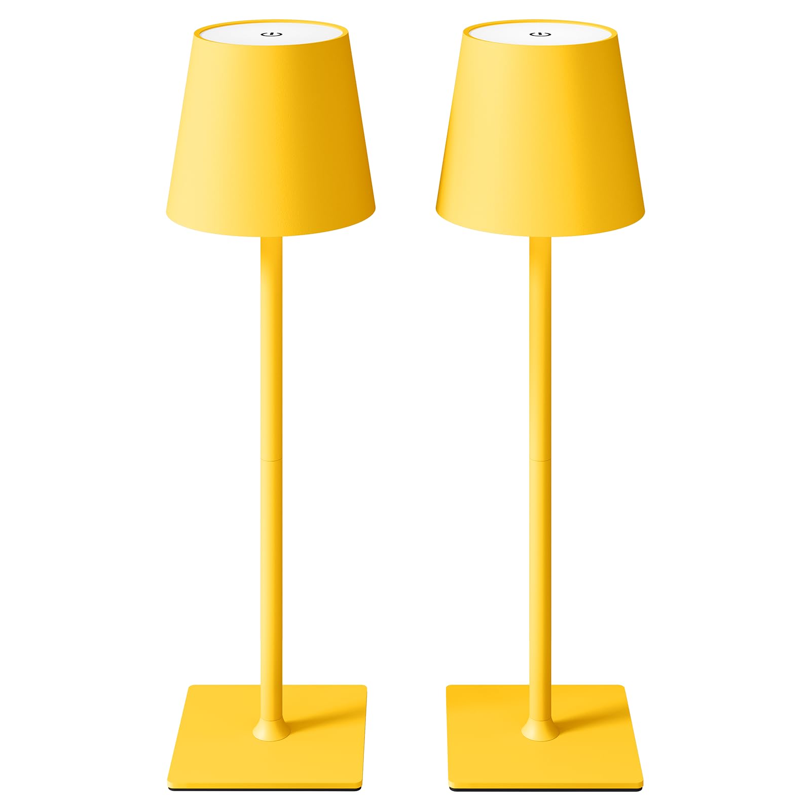 CHLORANTHUS Cordless Table Lamps, Rechargeable LED, 3 Colors Dimming, 2 Pack, Yellow, Model: table-lamp -15