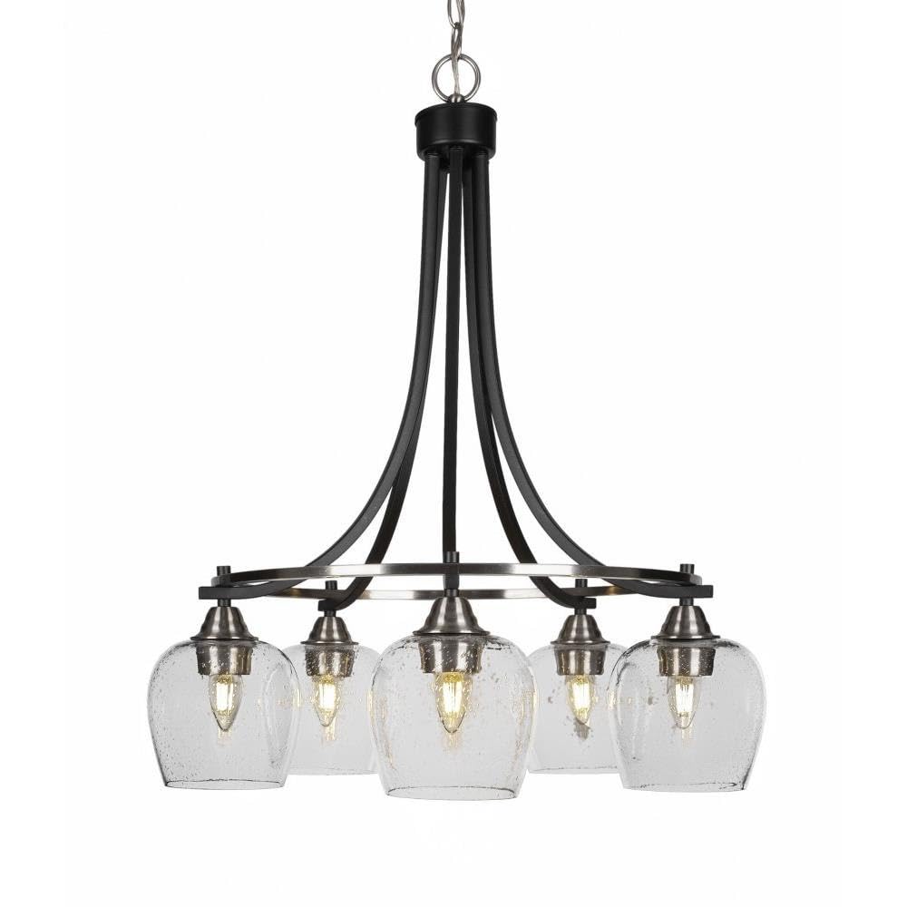 Toltec Lighting Paramount 5 Light Chandelier in Matte Black & Brushed Nickel (3415-MBBN-4810)