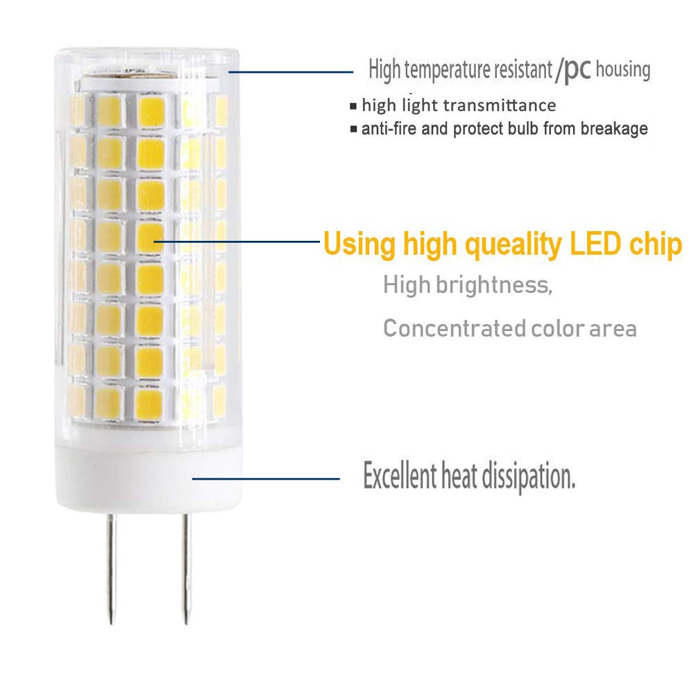 SYXKJ GY8.6 LED Bulb, 7W Halogen Replacement, 750LM, Warm White, 2 Pack, AC120V, Bi-pin Base G8 Light