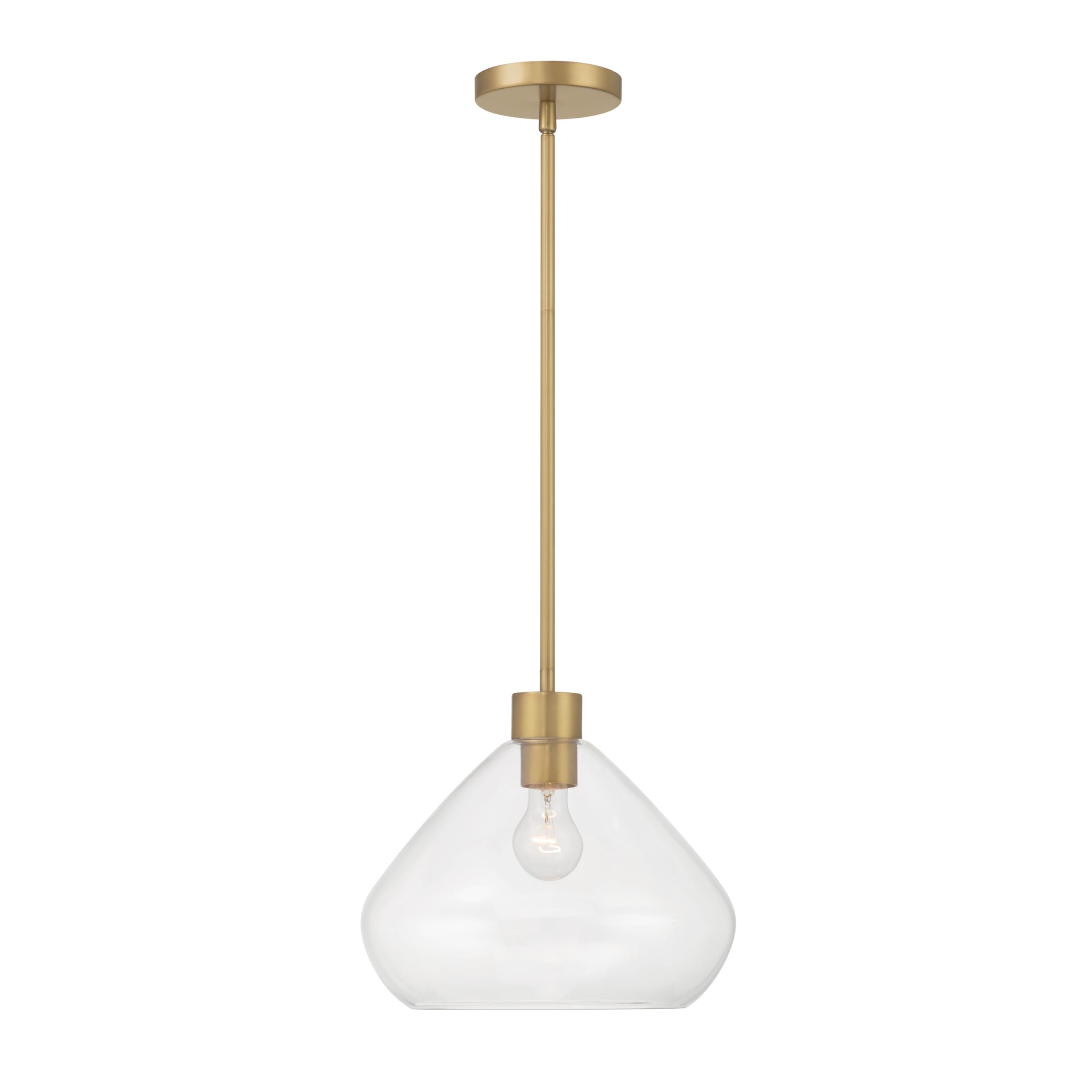 Minka-Lavery 19414-732 Elaris 12.5 1-Light Pendant - Legacy Brass with Clear Glass