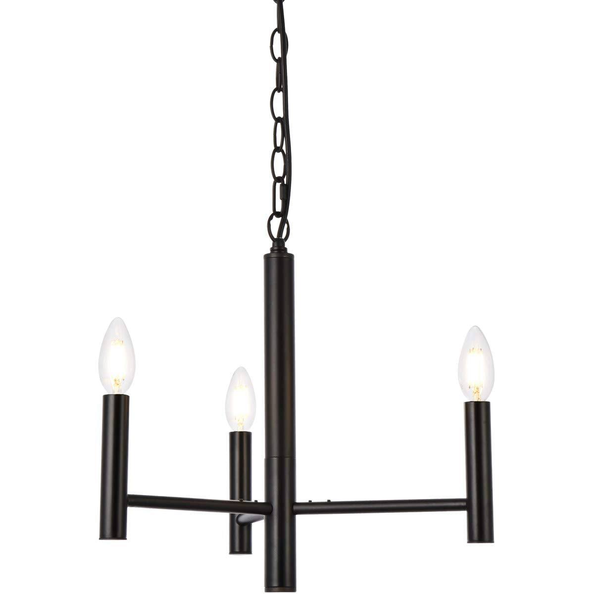 Elegant Lighting Living District Carmella 3 Lights Pendant in Black