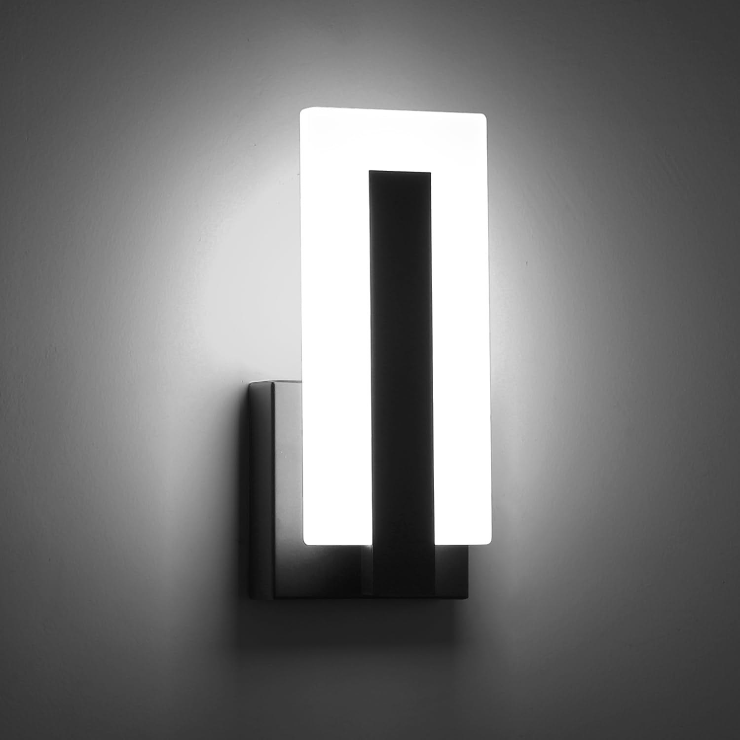 Pasoar Hardwire Wall Sconce - 7W Acrylic LED Light, Metal, Cool White 6000K, 1 Pack, Model 3069, Non-Dimmable