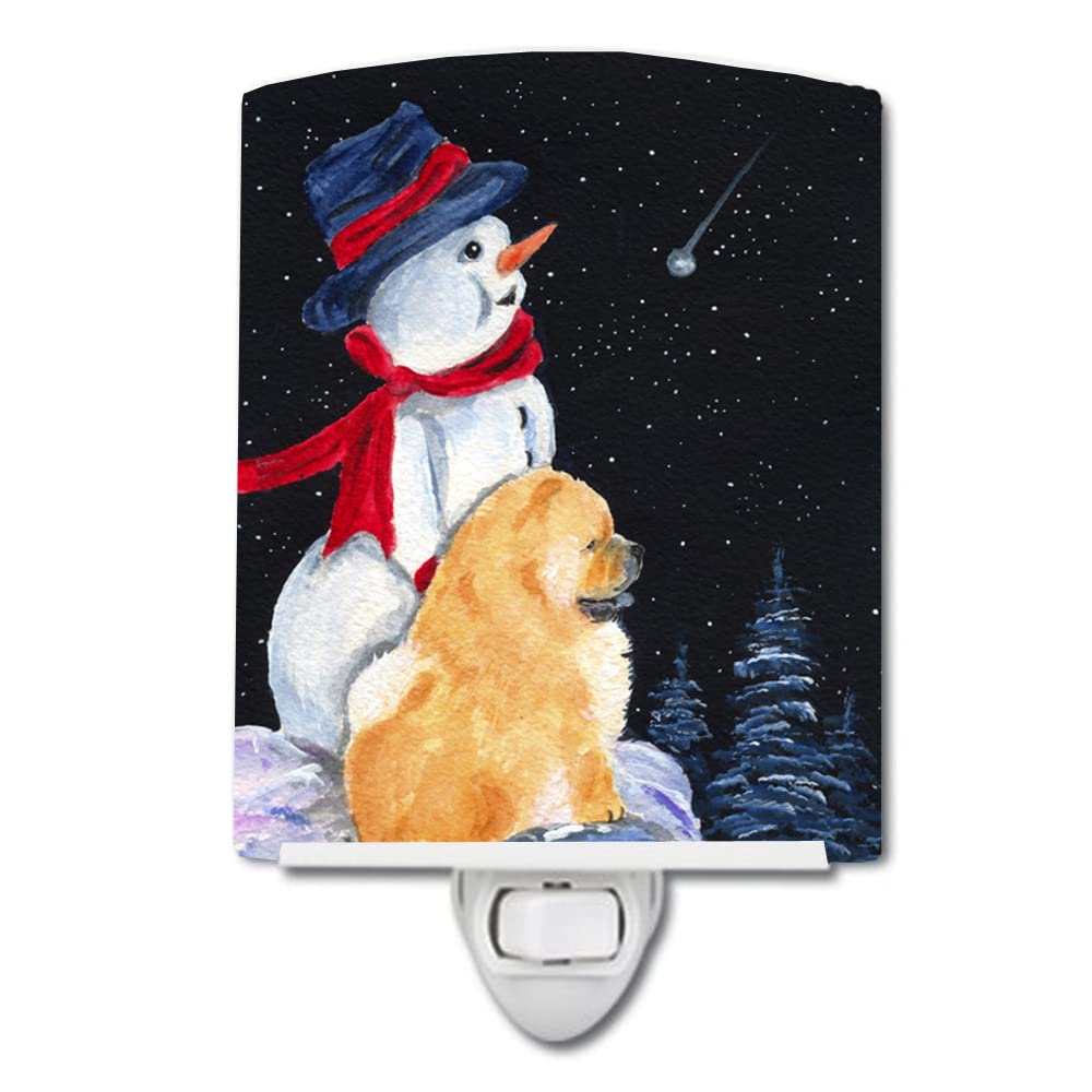 Carolines Treasures Ceramic Night Light, Snowman with Chow Chow, UL-Certified, 6x4x3 inches, Multicolor, Model SS8554CNL
