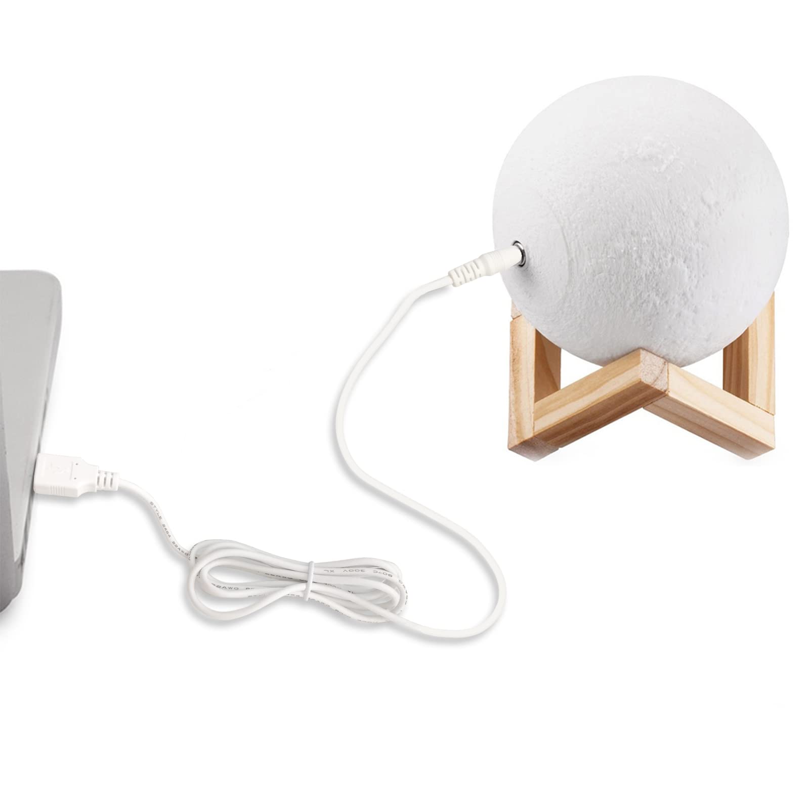 Pdeey Charger Replacement For Mydethun/Hyodream/Brightworld Moon Lamp Night Light, Usb Charging Cord 5 Ft (2-Pack)