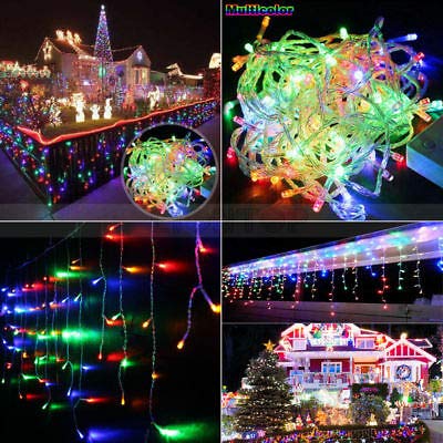 Toodour Christmas Icicle Lights, 360 LED, 29.5ft, 8 Modes, Multicolor, Model JT-EL/FC300V0200