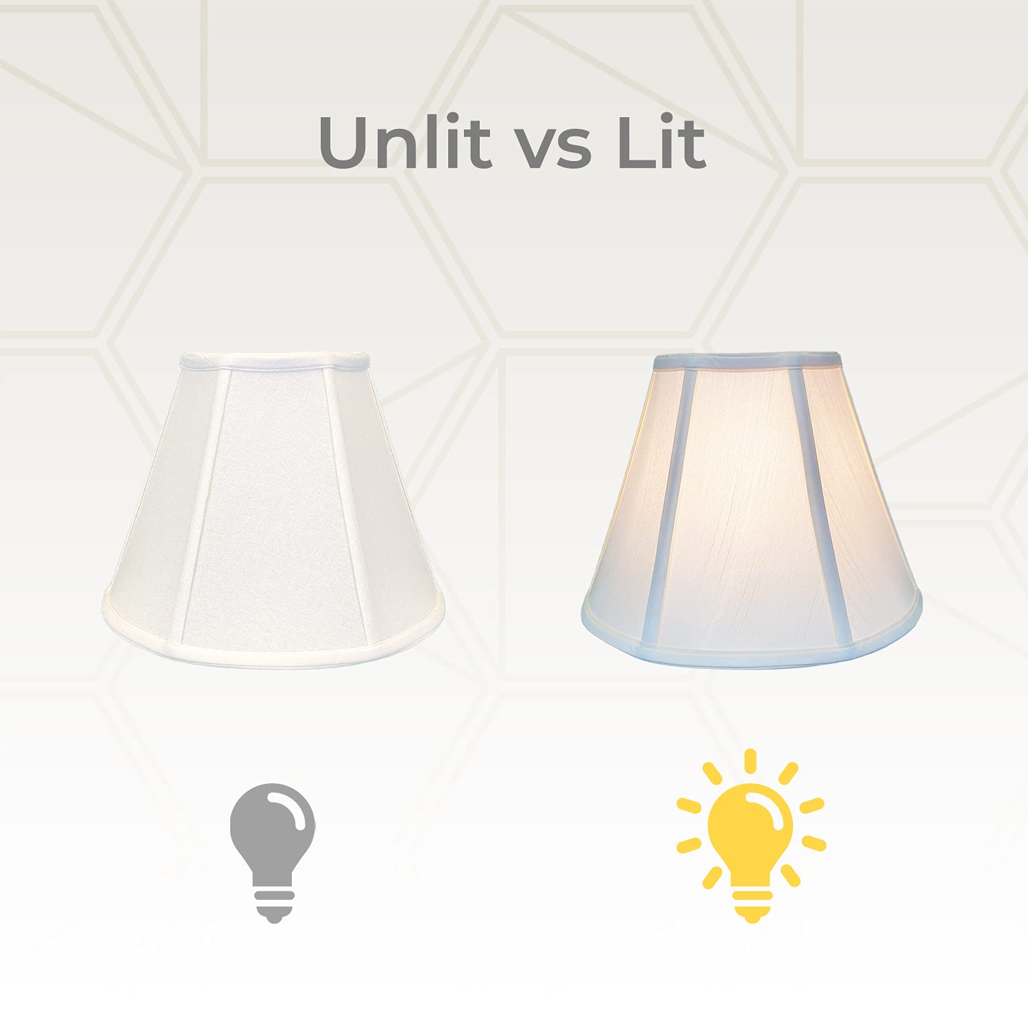 Royal Designs, Inc. Deep Empire Lamp Shade - White - 8 X 14 X 11