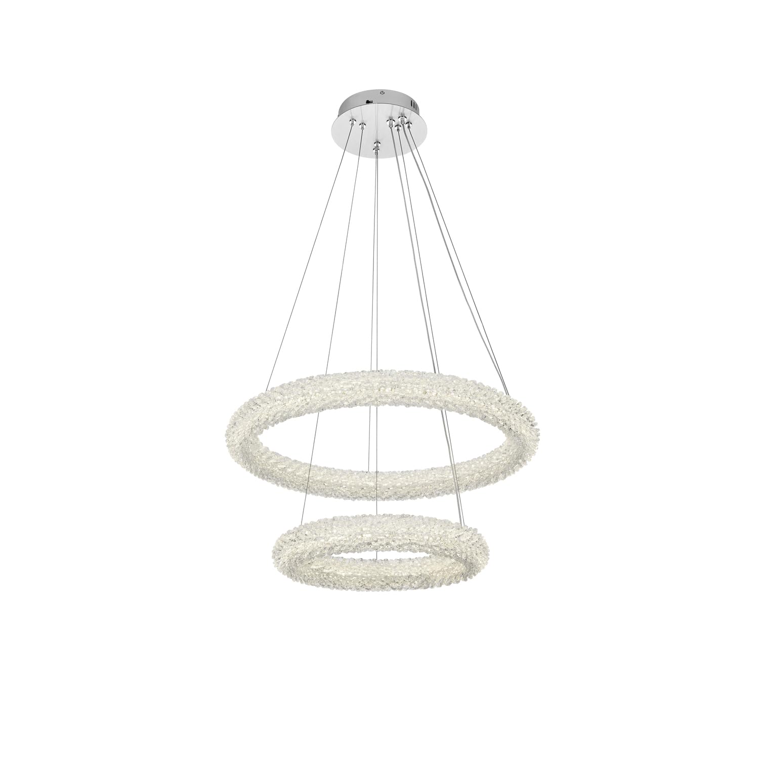Elegant Lighting Bowen 24 Inch Adjustable Led Chandelier In Chrome