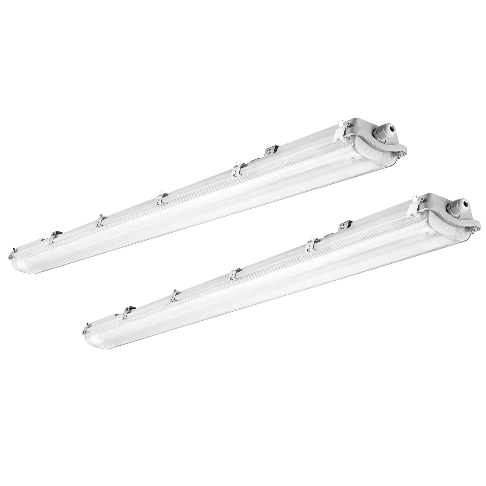 Brillihood 4Ft Led Vapor Tight Light Fixtures, 48W, 4200Lm, Ip65 Waterproof, White, 2-Pack, Model Lg07O-12D