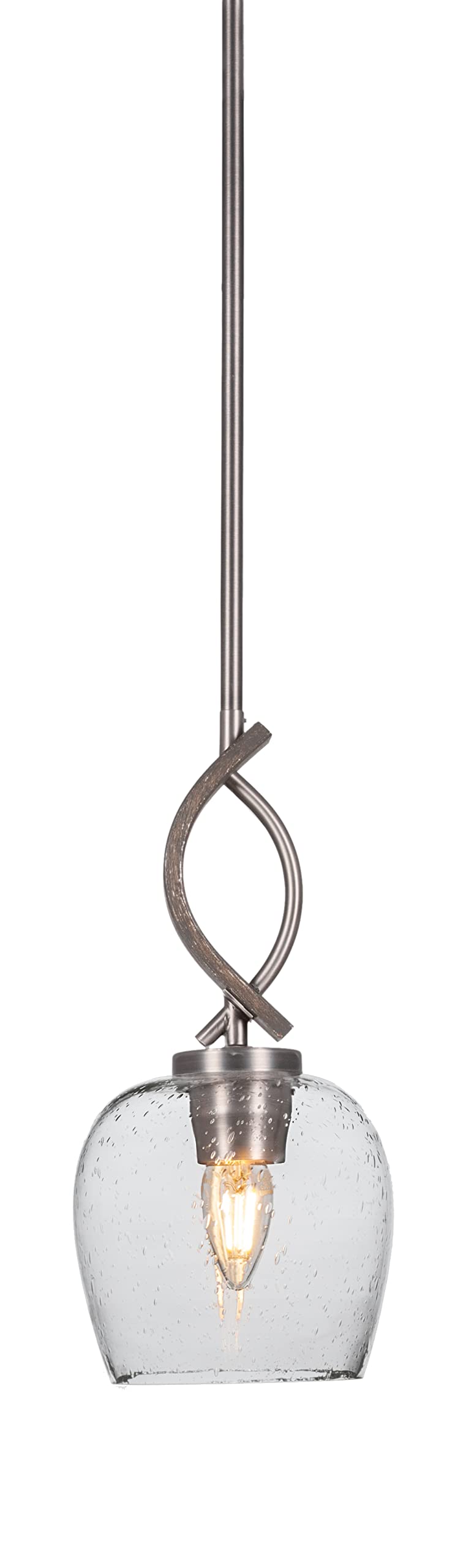 Monterey 1 Light Mini Pendant in Graphite & Wood-Look Metal (2901-GPDW-4810)