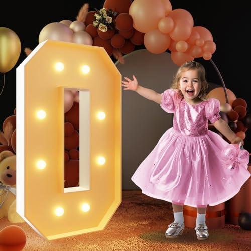imprsv 3FT Block Marquee Letters, Marquee Light Up Letters for Birthday Baby Shower Party Backdrop Decor, Large Light Up Letters for Wedding Decorations Engagement Party Decorations, Letter O