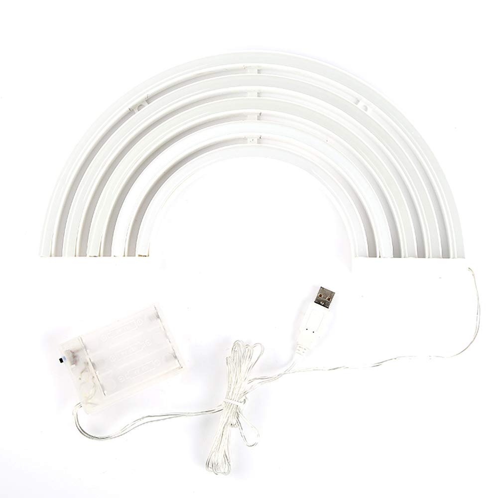 5V White Love LED Neon Sign Christmas Wedding Party Decoration Wall Lamp USB Powered Children Bedroom Night Light (Rainbow)