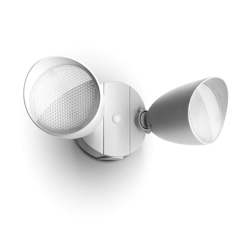 LUTEC Dual-Head LED Floodlight 2500 Lumen 32 Watt Waterproof Wall Light Model 6222W White