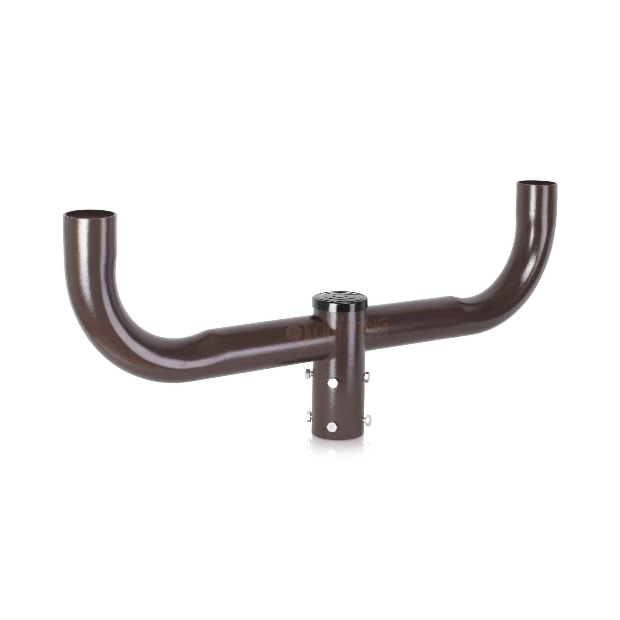 Double Bull Horn Light Bracket, 2-3/8in Pole Mount Tenon Adapter for Slip Fitter Mount Parking Lot Fixtures and Shoebox Street L